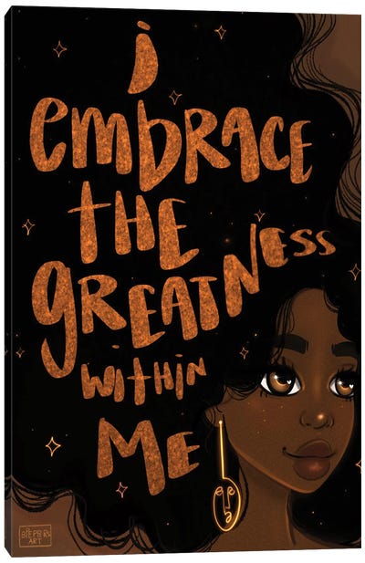 Embrace Greatness Canvas Art Print - Black Lives Matter Art