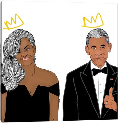 The Obamas Canvas Art Print - Barack Obama