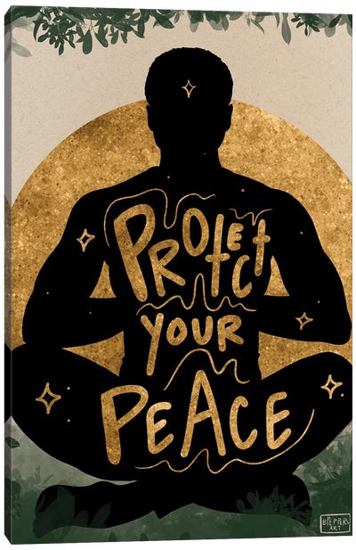 Protect Your Peace Canvas Art Print - Black Joy