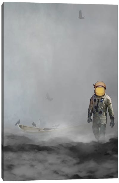 Troubled Waters Canvas Art Print - Space Fiction Art