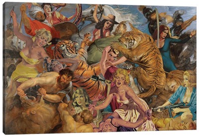 Cat Fight  Canvas Art Print - Catfight
