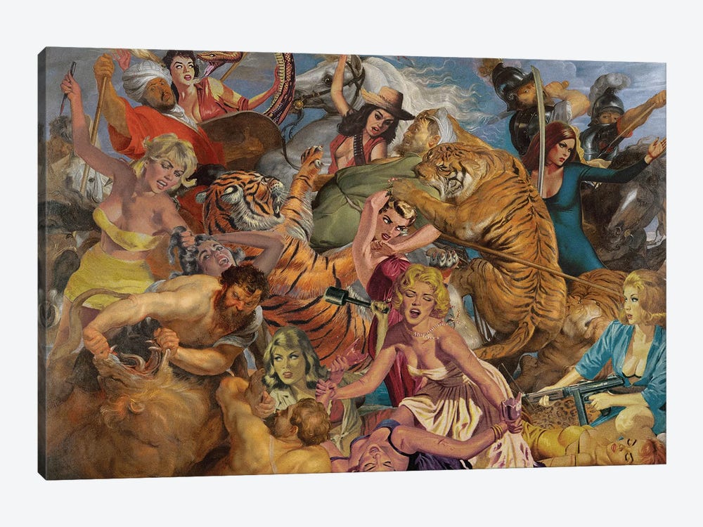 Cat Fight  by Jason Brueck 1-piece Canvas Art