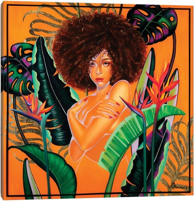 Hayleau Canvas Art Print - Orange
