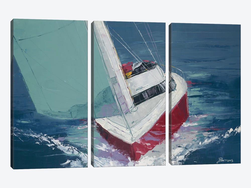 Day Sailing by John Burrows 3-piece Canvas Art Print