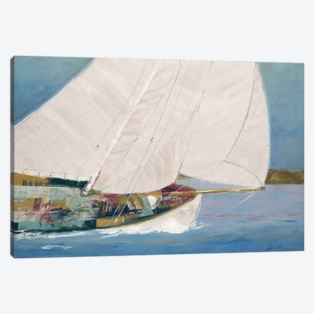 Lake Sailing Canvas Print #BRW21} by John Burrows Canvas Art