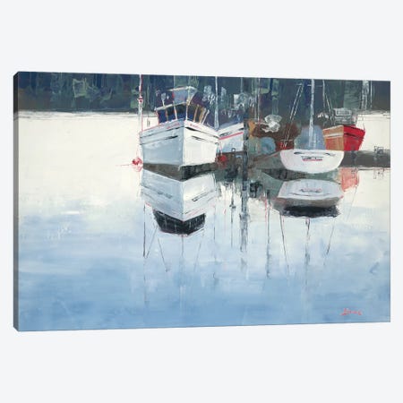 Dock Tight Canvas Print #BRW3} by John Burrows Canvas Artwork