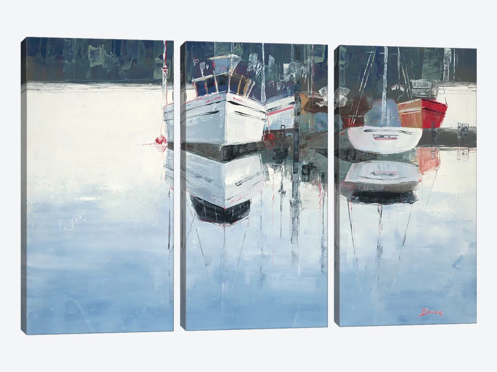 Dock Tight by John Burrows 3-piece Canvas Art Print