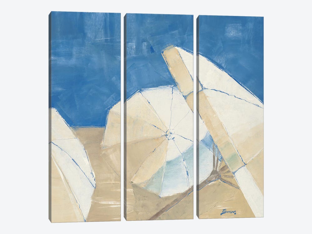 On the Beach by John Burrows 3-piece Canvas Print