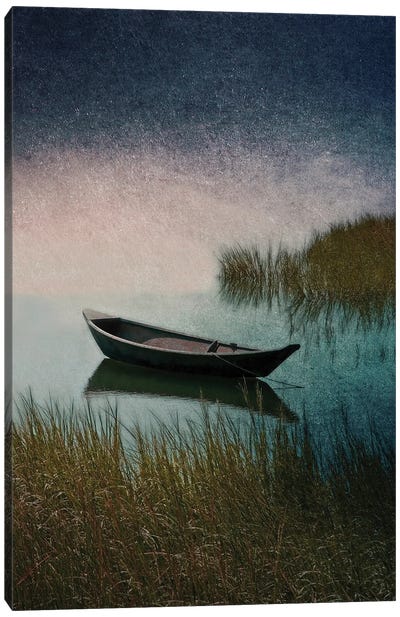 Moonlight Paddle Canvas Art Print - Cabin & Lodge Décor
