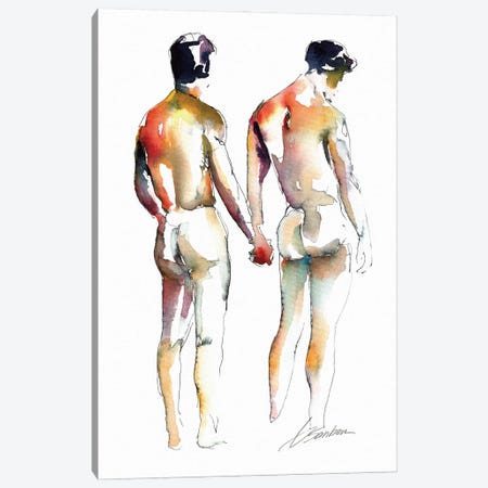 Nude Walkers In Love Canvas Print #BSB124} by Brenden Sanborn Canvas Art Print