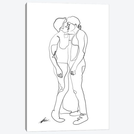 One Line - Boy Kiss Canvas Print #BSB126} by Brenden Sanborn Canvas Print