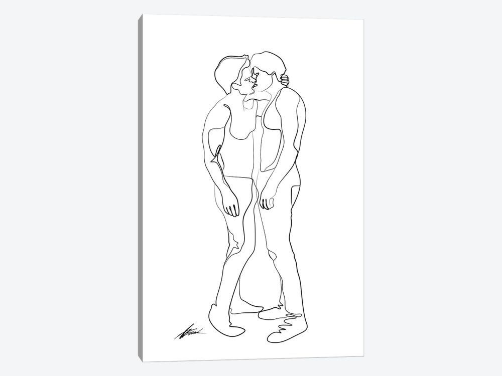 One Line - Boy Kiss by Brenden Sanborn 1-piece Canvas Art