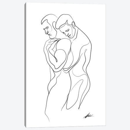 One Line - Embrace From Behind Canvas Print #BSB127} by Brenden Sanborn Canvas Art Print