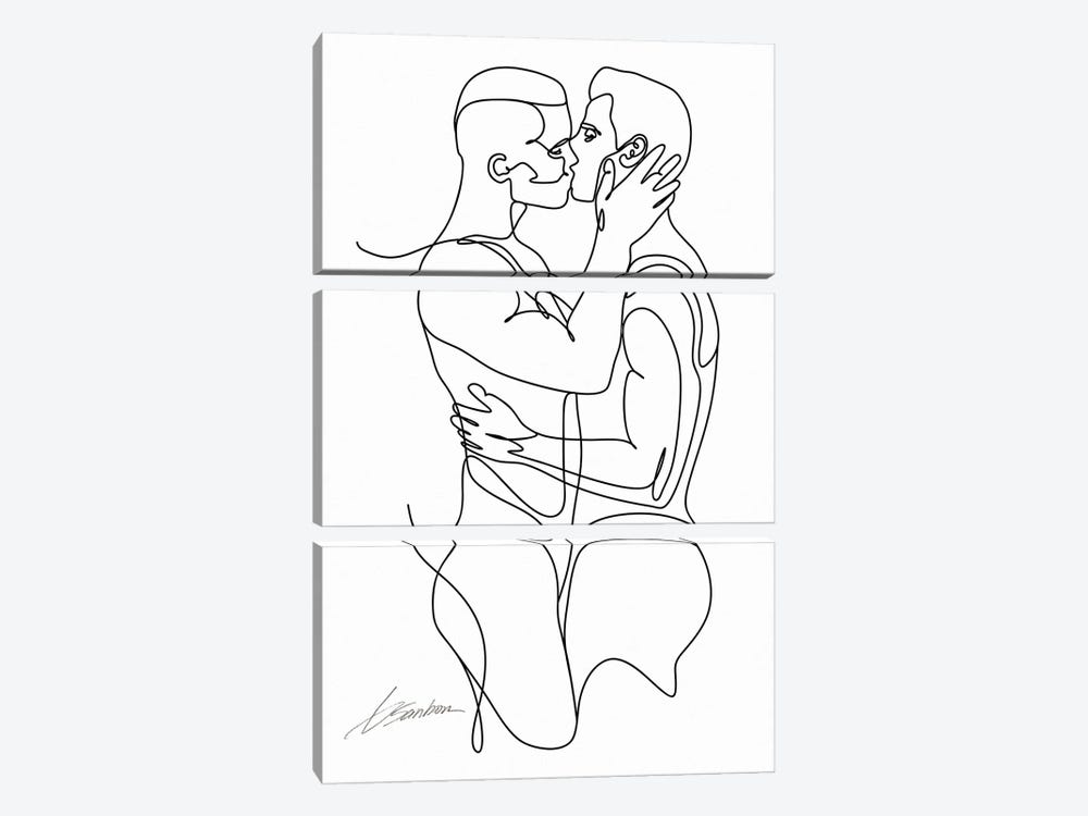 Two In Love And First Kiss by Brenden Sanborn 3-piece Art Print