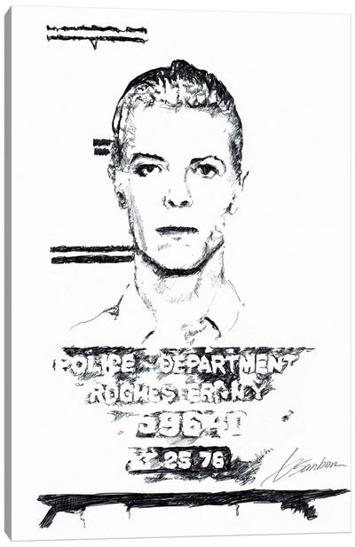 Bowie Mug Shot Canvas Art Print - David Bowie