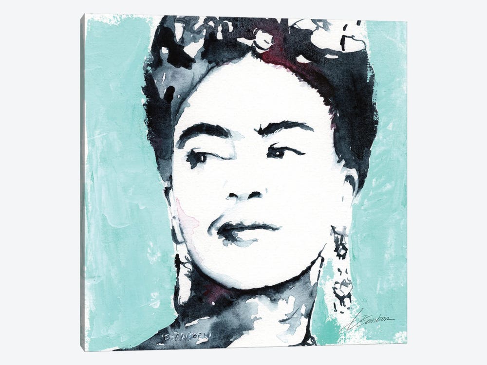 Frida Kahlo In Teal by Brenden Sanborn 1-piece Canvas Artwork