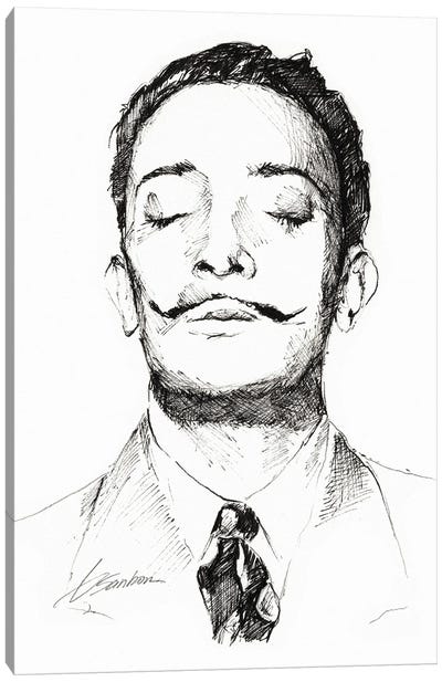Salvadore Dali In Ink Canvas Art Print - Salvador Dali