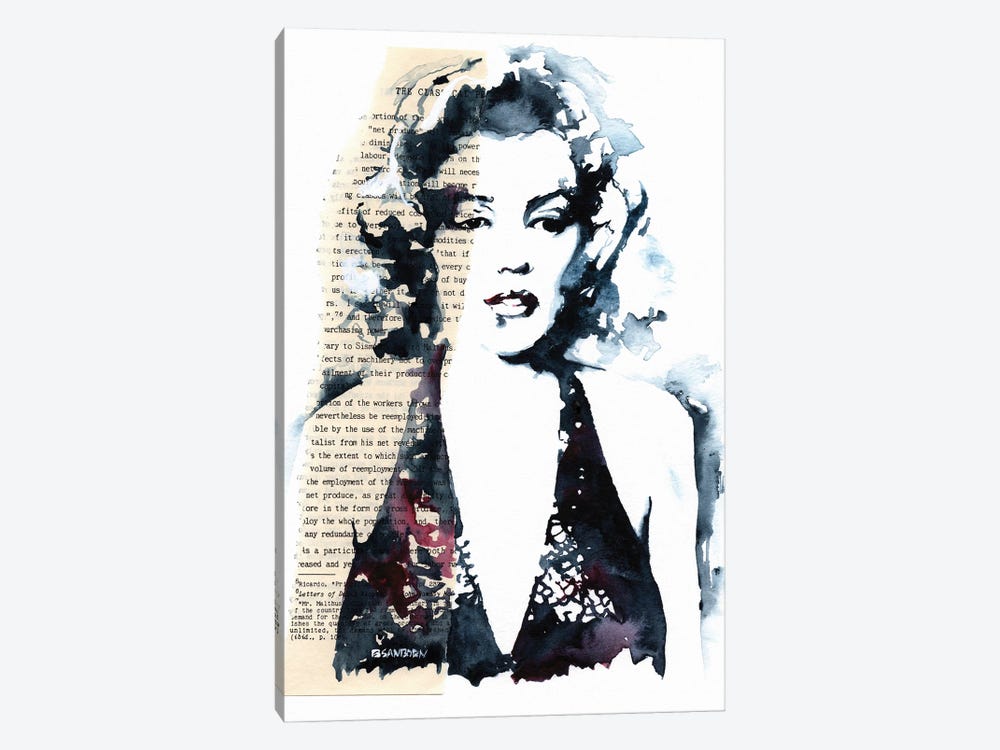 Marylin Monroe And The Dim Behind The Glitter by Brenden Sanborn 1-piece Canvas Artwork