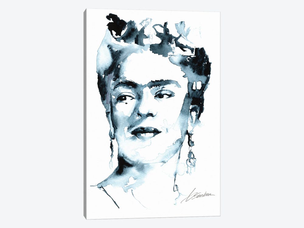 Frida Kahlo In Indigo Blue by Brenden Sanborn 1-piece Canvas Art Print