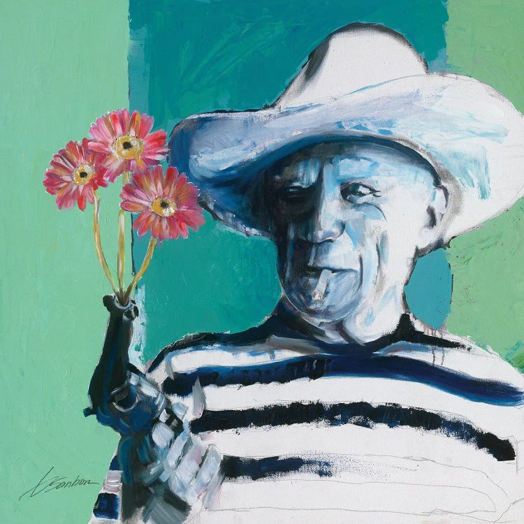 Picasso A Gun Shooting Flowers