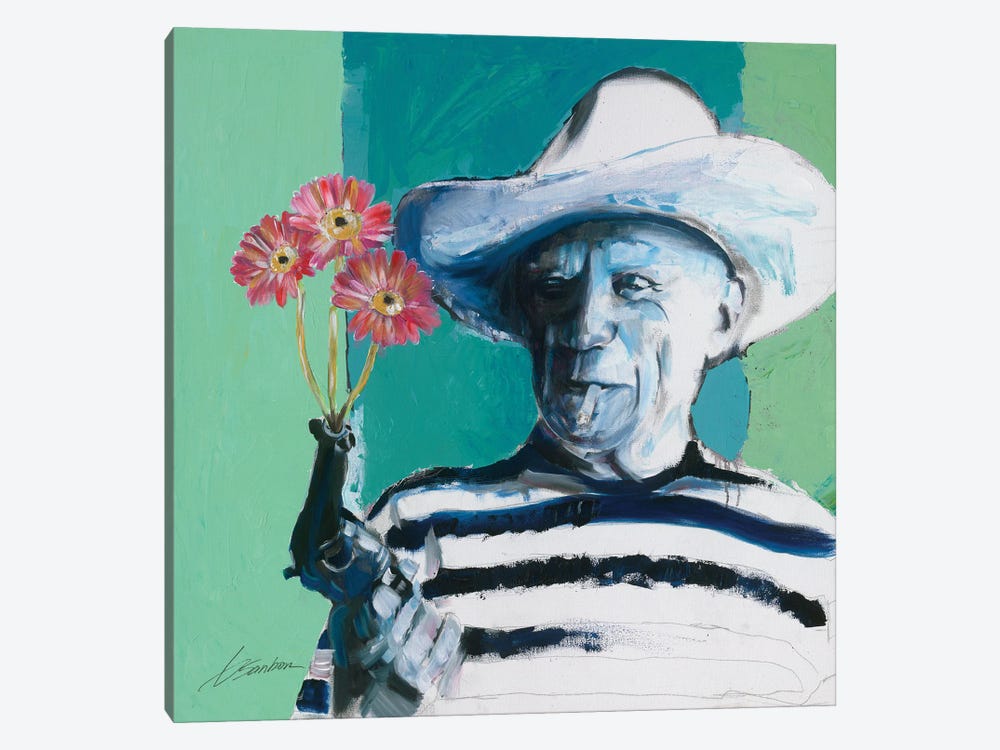 Picasso A Gun Shooting Flowers by Brenden Sanborn 1-piece Canvas Print