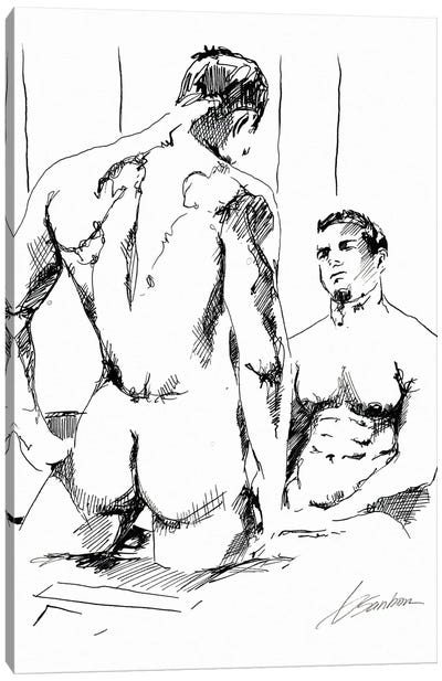 Couples II Canvas Art Print - Male Nude Art