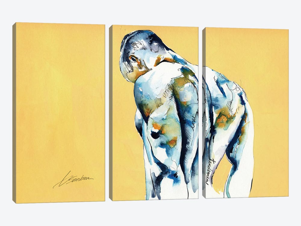 Love And Tenderness-Watercolor by Brenden Sanborn 3-piece Canvas Print