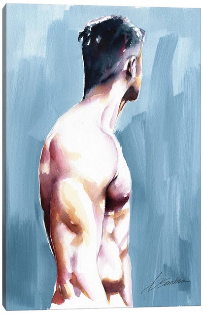 More Than A Day Later Canvas Art Print - Male Nude Art