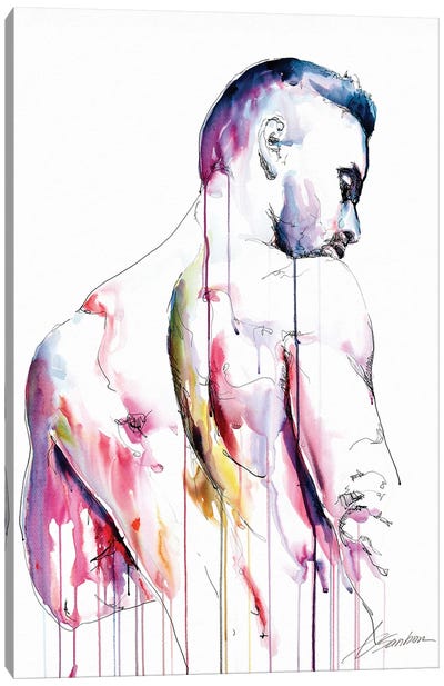 As I Look Back Now Canvas Art Print - Male Nude Art