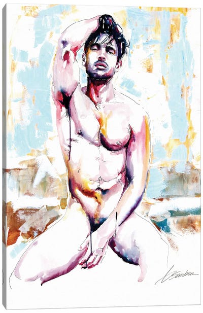 Whispers Of A Long Afternoon Canvas Art Print - Male Nude Art