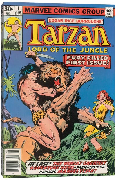 Tarzan Comic Cover #1 Canvas Art Print - The Edgar Rice Burroughs Collection