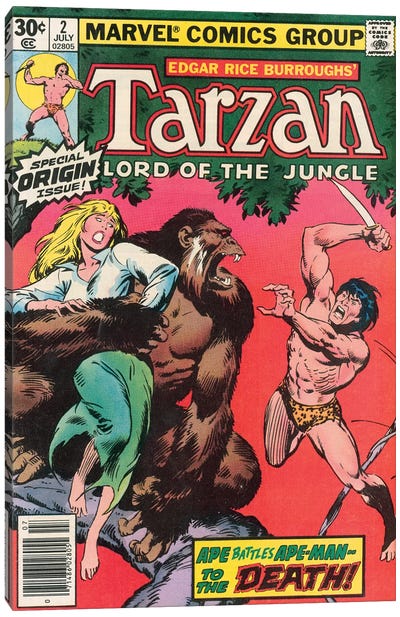 Tarzan® Comic Cover #2 Canvas Art Print - The Edgar Rice Burroughs Collection