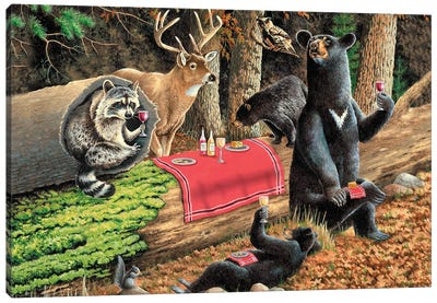 Bear Wine Canvas Art Print