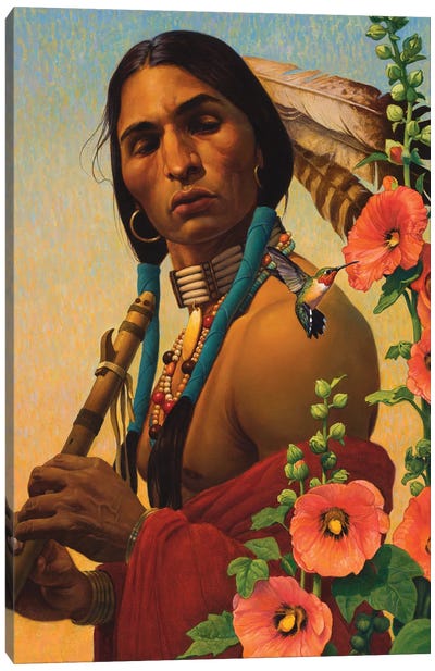 Hummingbird Canvas Art Print - Native American Décor