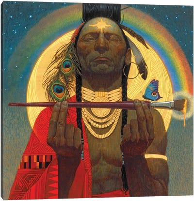 Indian Paintbrush Canvas Art Print - Native American Décor