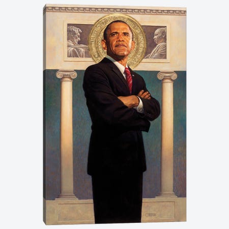 President Obama Canvas Print #BSH1} by Thomas Blackshear II Canvas Art Print