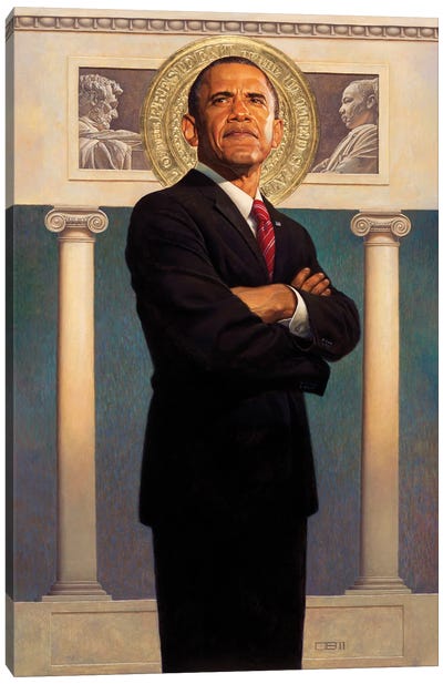 President Obama Canvas Art Print - Thomas Blackshear II