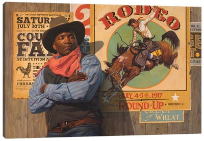 Rodeo Poster Canvas Art Print - Cowboy & Cowgirl Art
