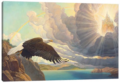 Process Of God Canvas Art Print - Mountain Sunrise & Sunset Art