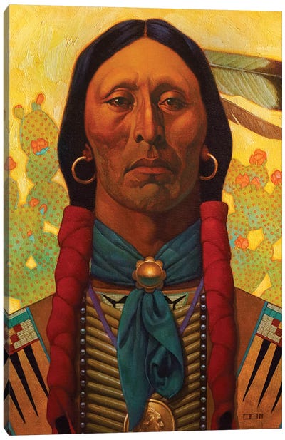 Background Cactus Canvas Art Print - Indigenous & Native American Culture