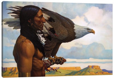 Brother Eagle Canvas Art Print - Male Portrait Art