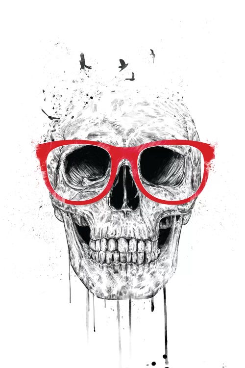 Skull With Red Glasses