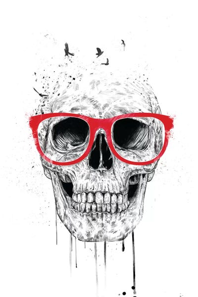 Balazs Solti: Skull With Red Glasses by Balazs Solti