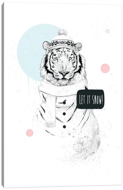Snow Tiger Canvas Art Print - Winter Art