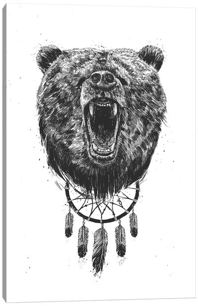 Don't Wake The Bear Canvas Art Print - Native American Décor