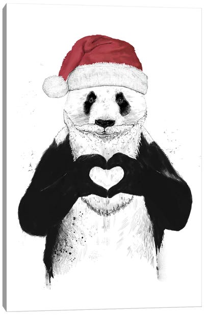 Santa Panda Canvas Art Print