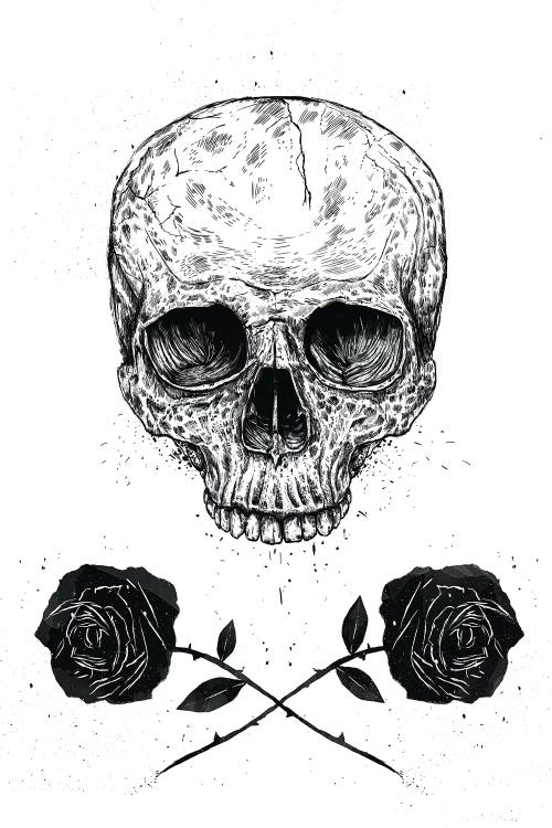Skull 'n' Roses by Balazs Solti wall art