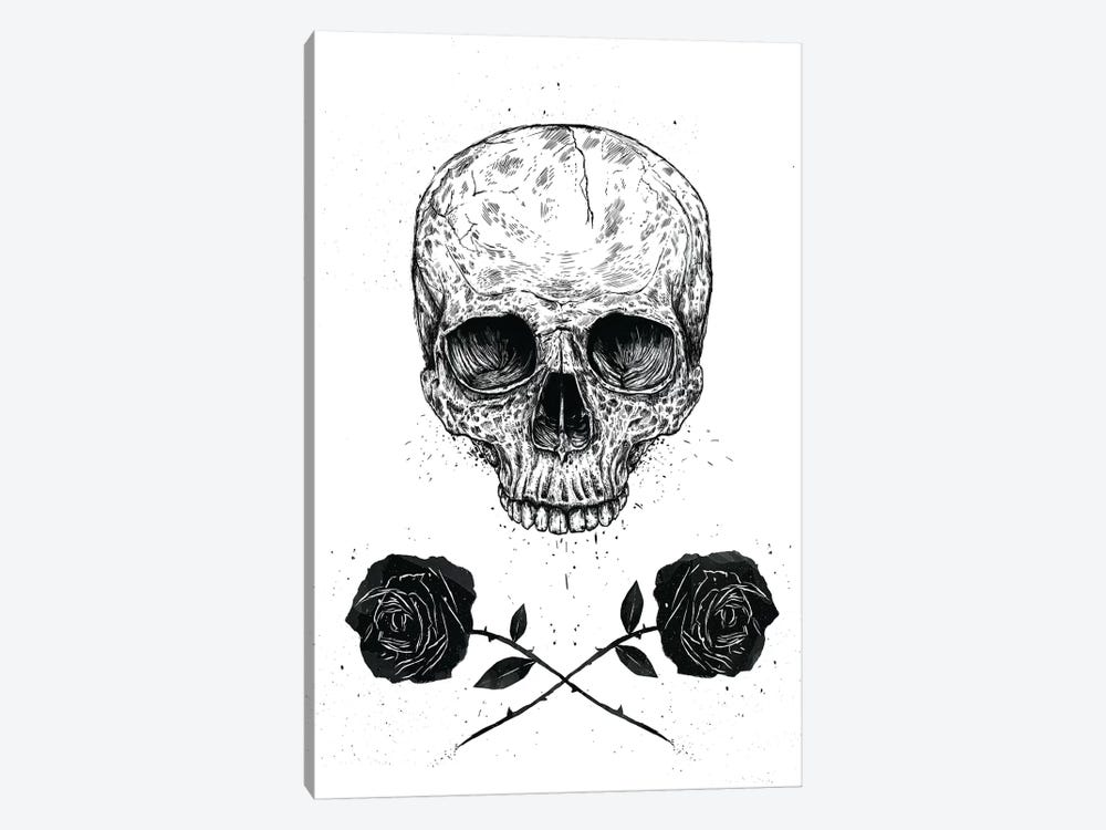 Skull 'n' Roses by Balazs Solti 1-piece Art Print