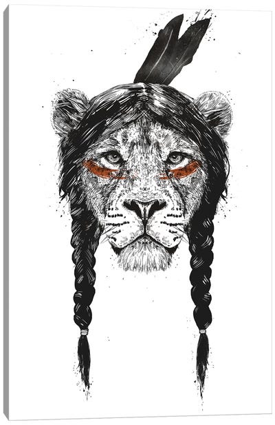 Warrior Lion Canvas Art Print - Lion Art