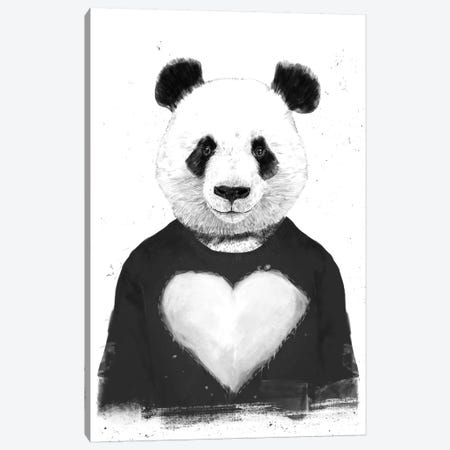 Lovely Panda Canvas Print #BSI128} by Balazs Solti Canvas Print